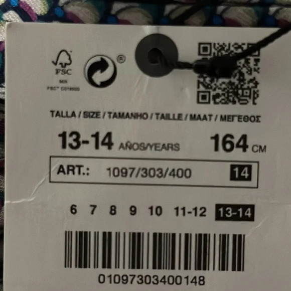 ZARA Kids | Blue | GEOMETRIC DRESS - Picture 5 of 5